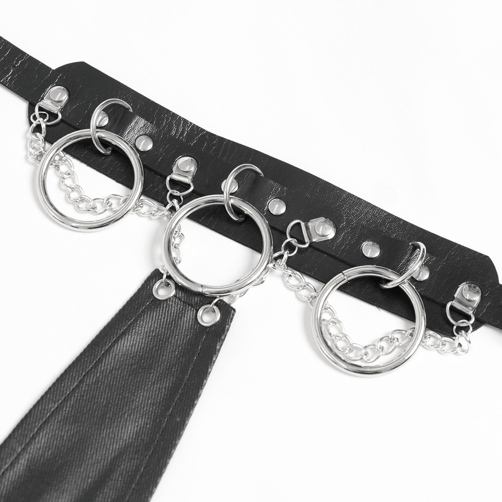 Gothic Punk Spider Web Chain Necktie with Studs