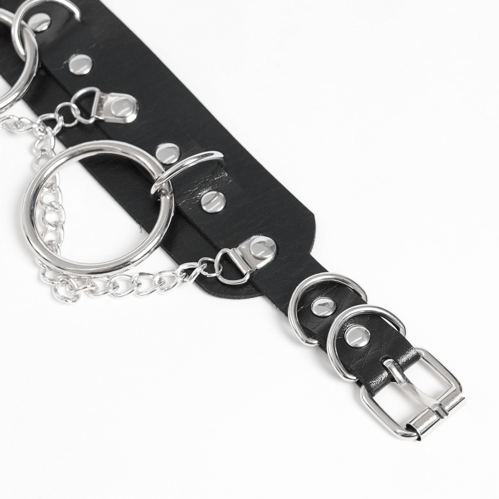 Gothic Punk Spider Web Chain Necktie with Studs