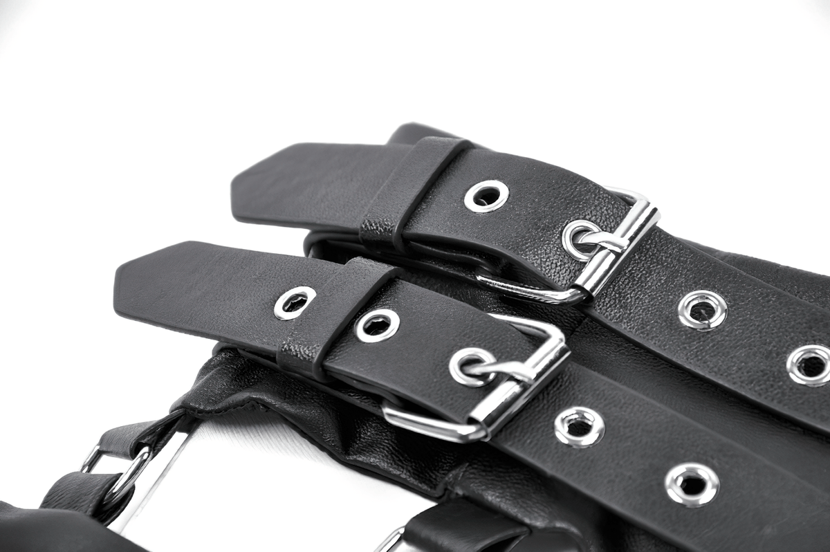 Gothic Punk Utility Waist Belt with Double Cargo Pouches