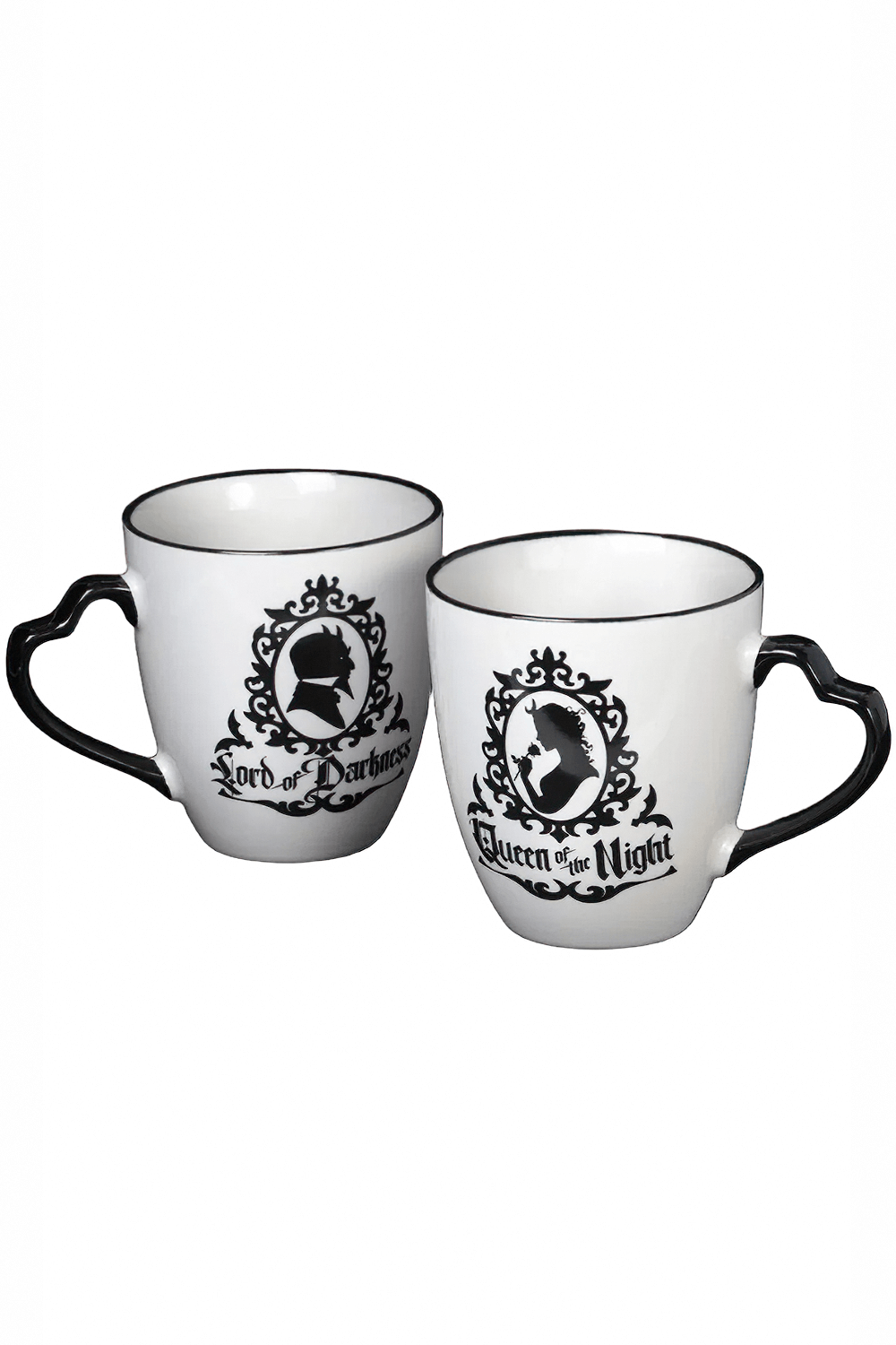 Gothic Queen of Night and Lord of Darkness Mug Pair