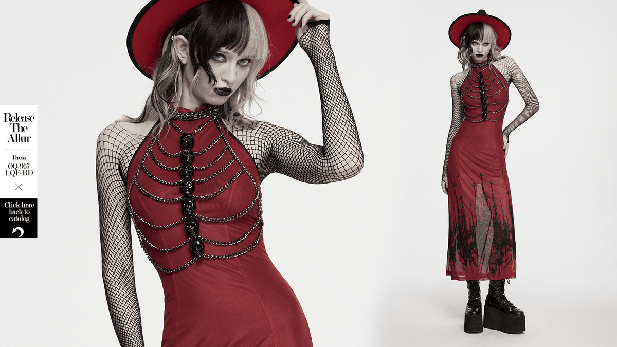 Gothic Skull Chain Harness Cyberpunk for Women