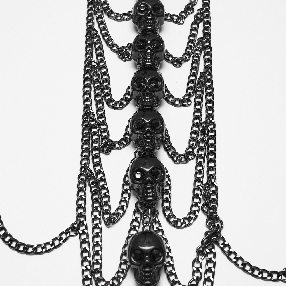 Gothic Skull Chain Harness Cyberpunk for Women