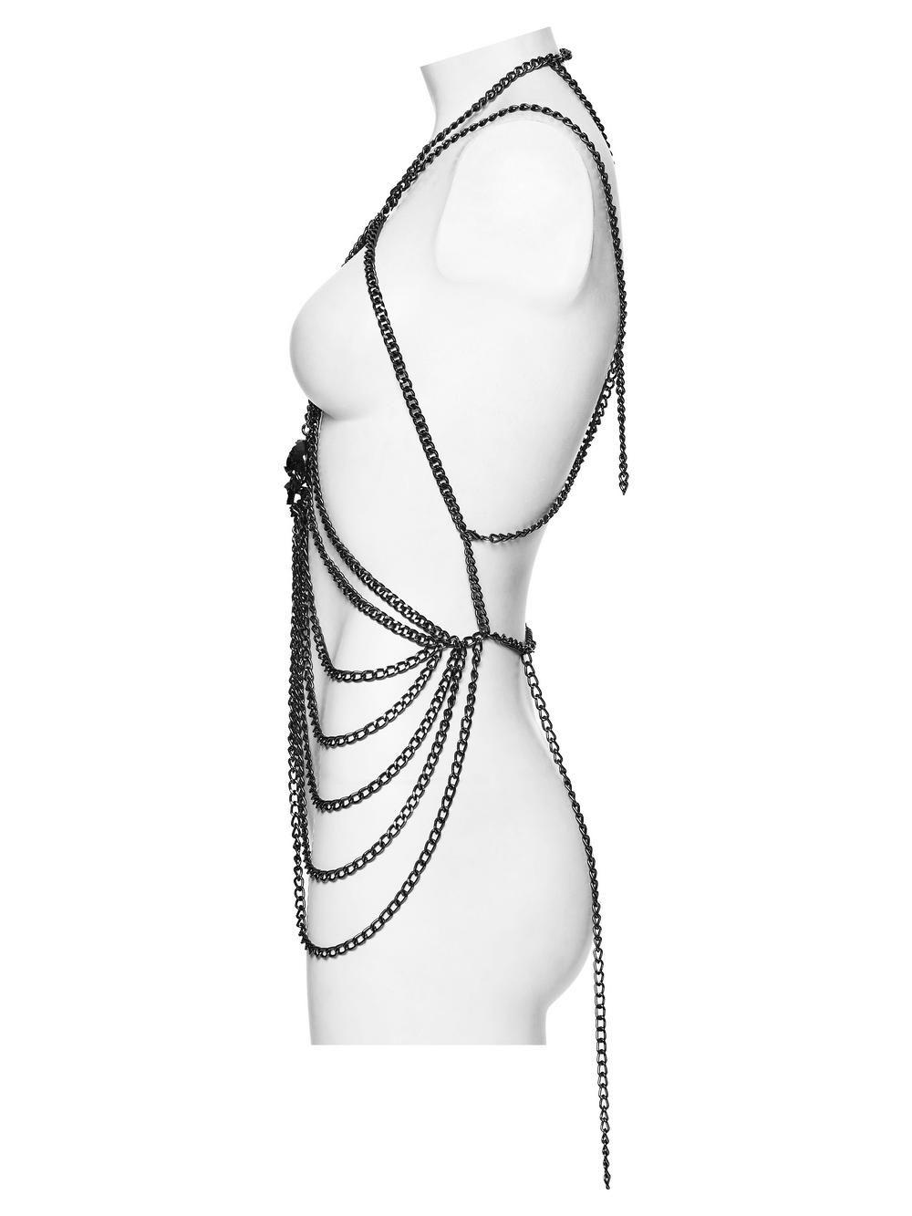 Gothic Skull Draped Body Chain Harness Jewelry