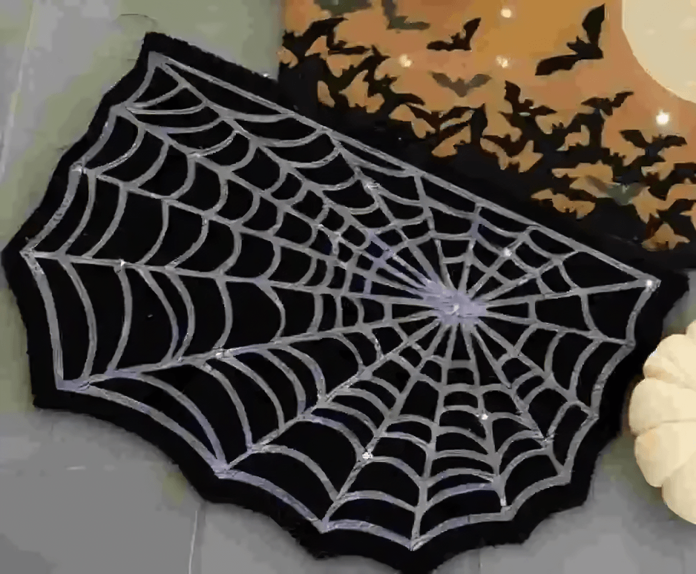 Gothic Spider Web Halloween Rug for Gothic Decor