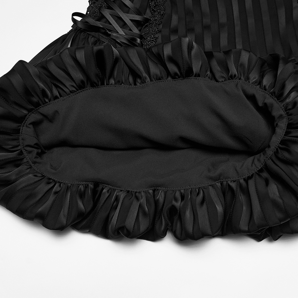 Gothic Striped Pumpkin Shorts with Lace Up Sides