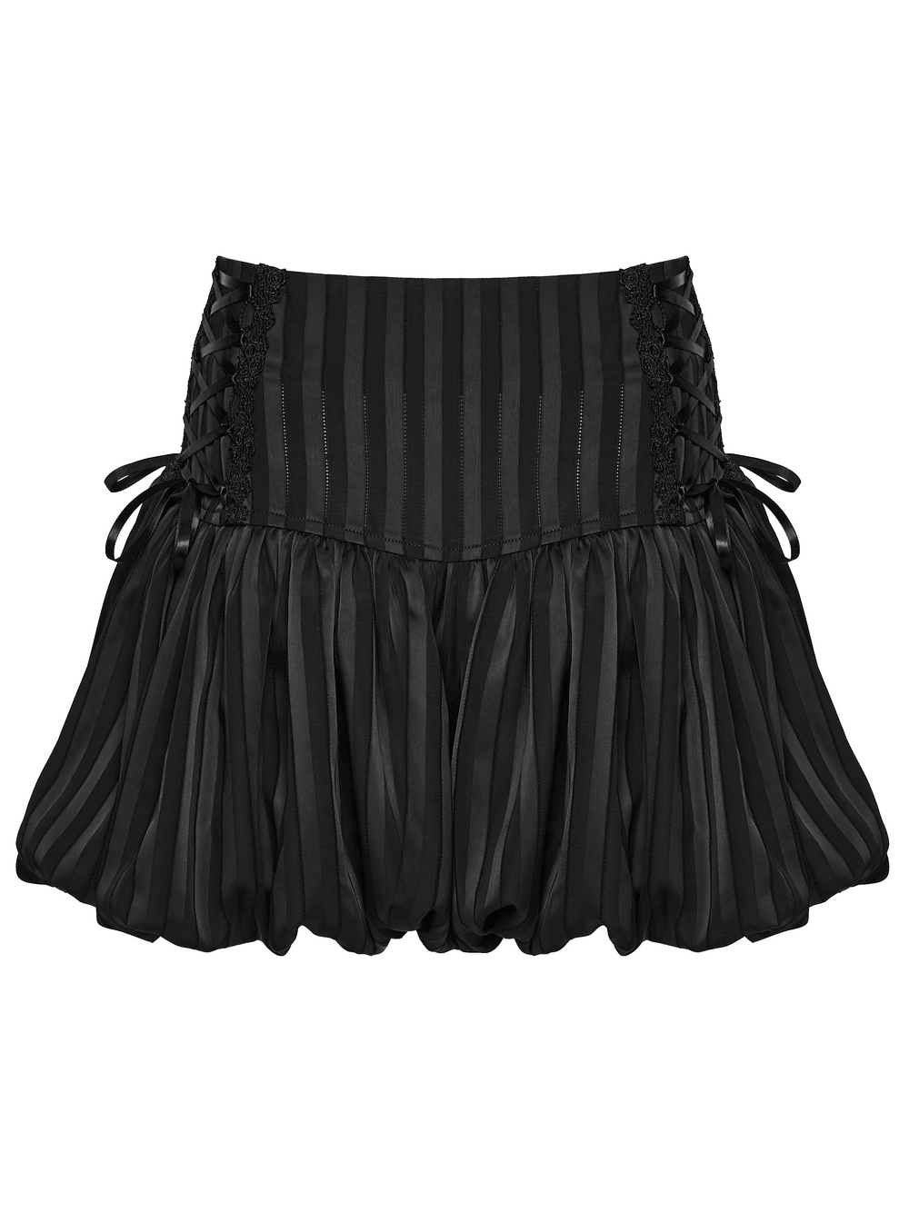 Gothic Striped Pumpkin Shorts with Lace Up Sides