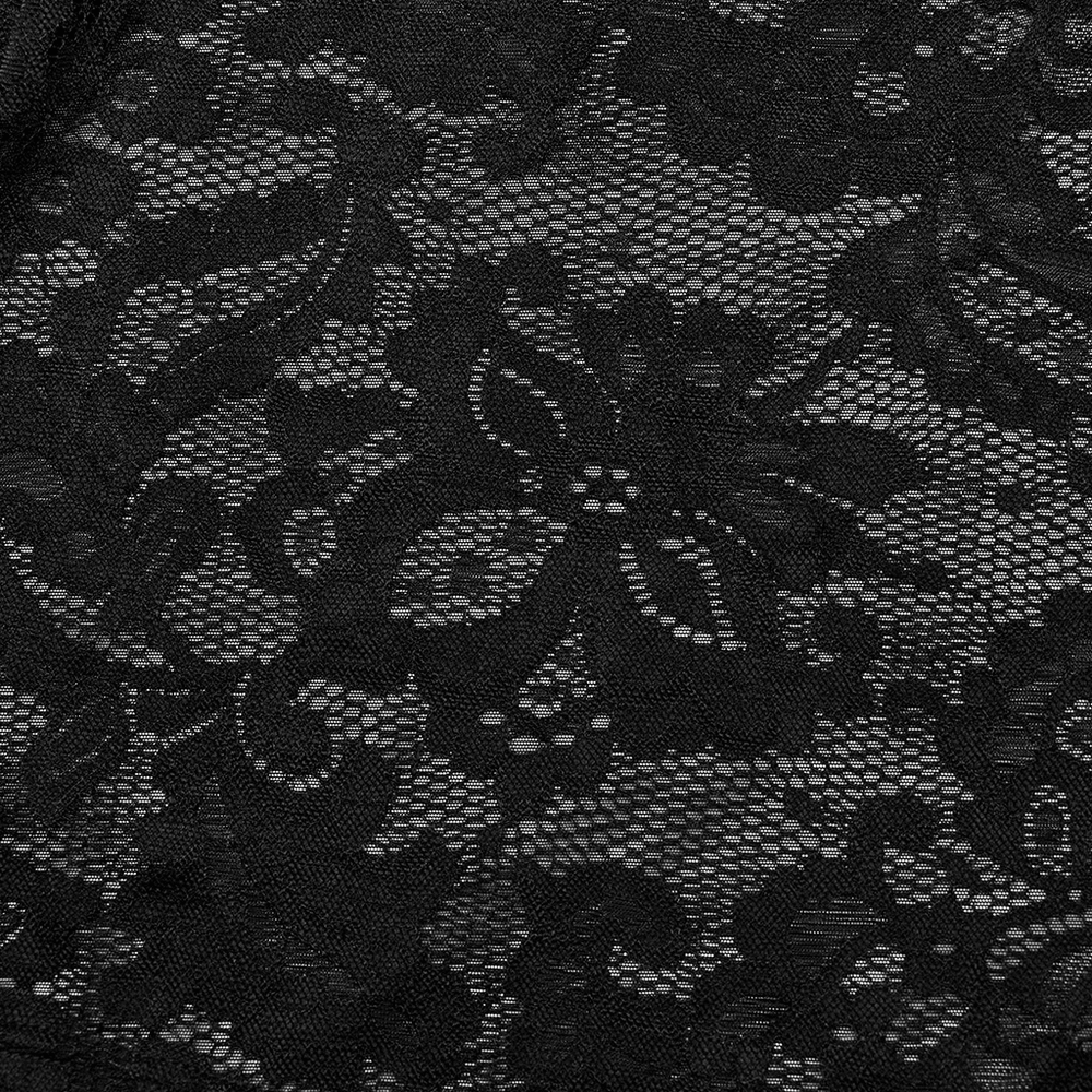Gothic Style Black Velvet Lace Panel Mermaid Dress