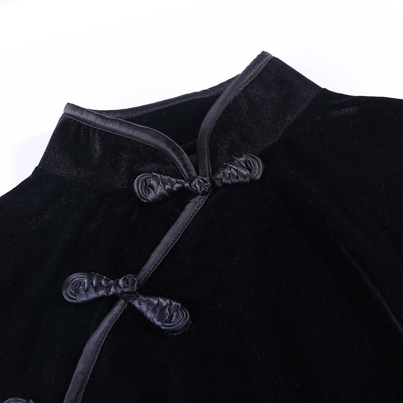 Gothic Style Velvet Women Dress / Cheongsam Dress in Alternative Fashion