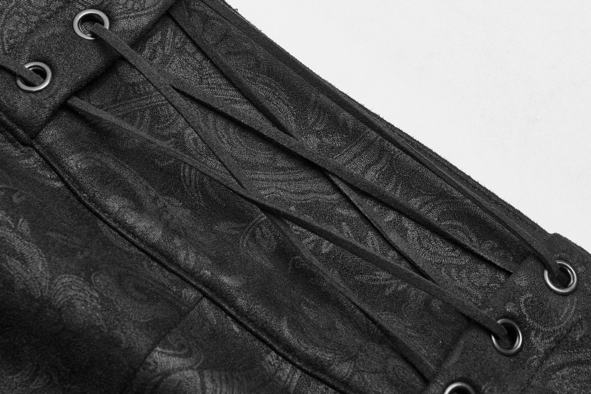 Gothic Suede and Leather Long Overskirt with Chains