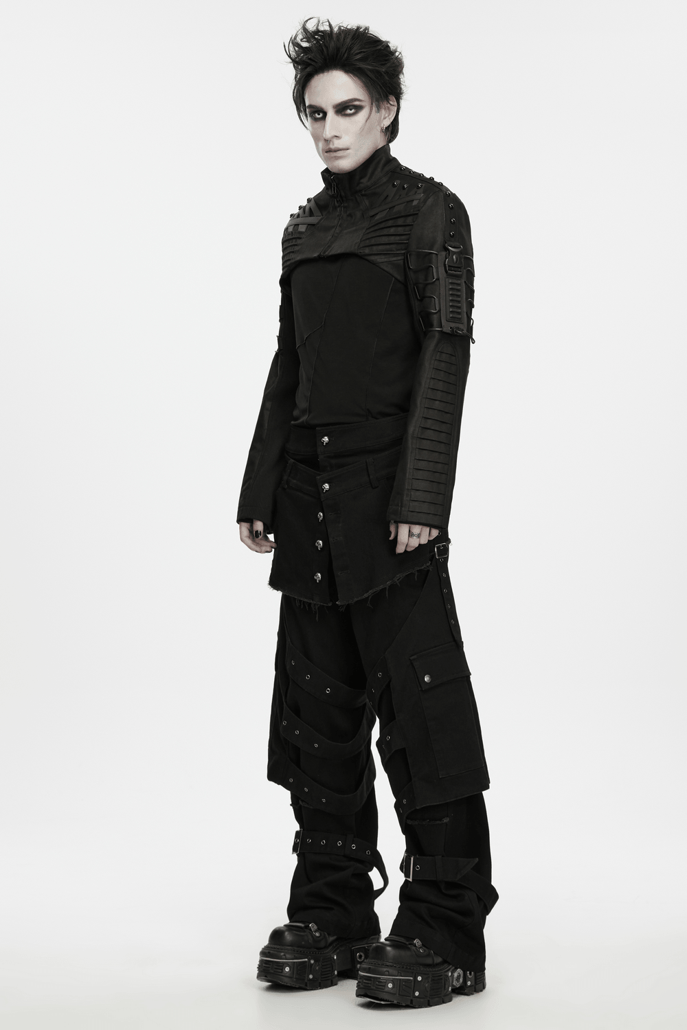 Gothic Tactical Cargo Pants with Detachable Straps