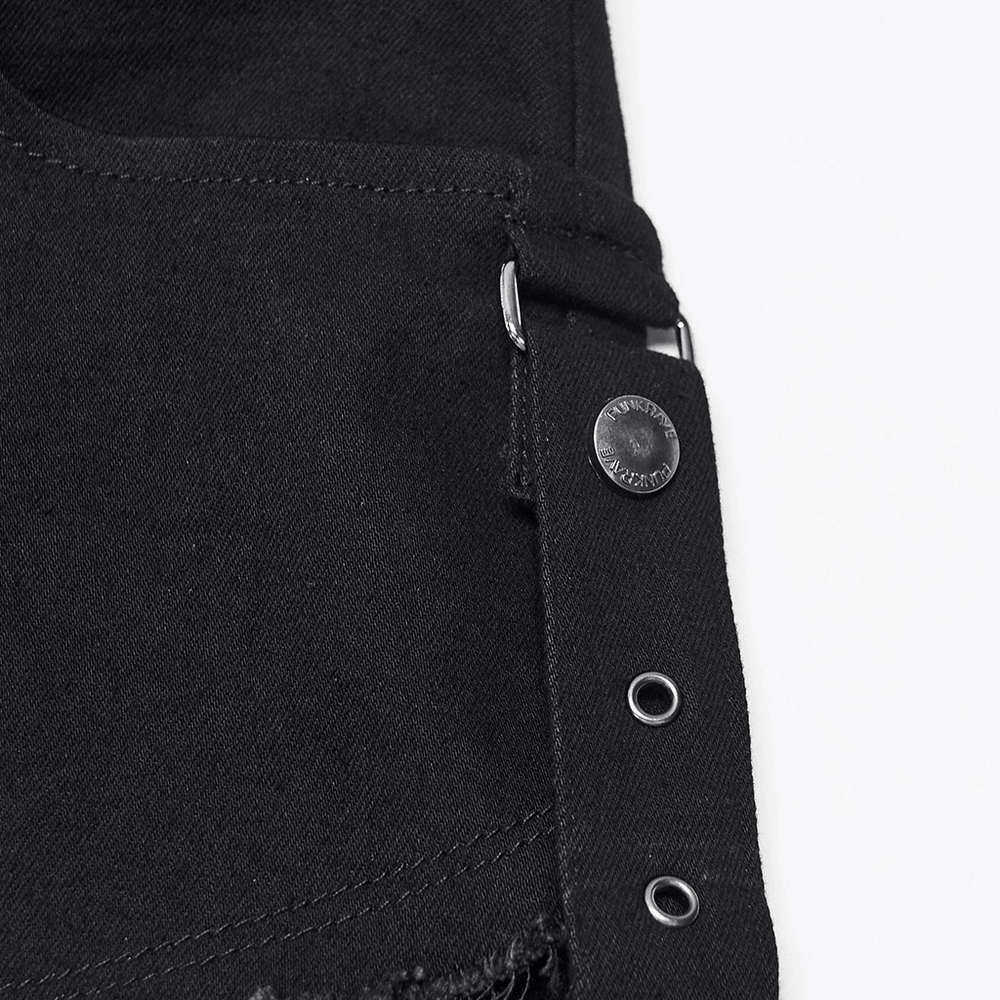 Gothic Tactical Cargo Pants with Detachable Straps