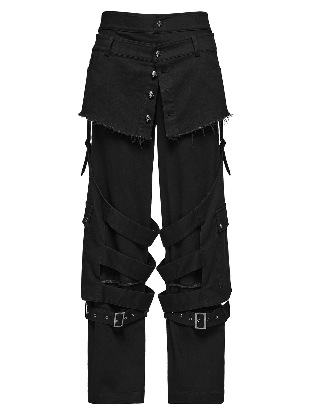 Gothic Tactical Cargo Pants with Detachable Straps