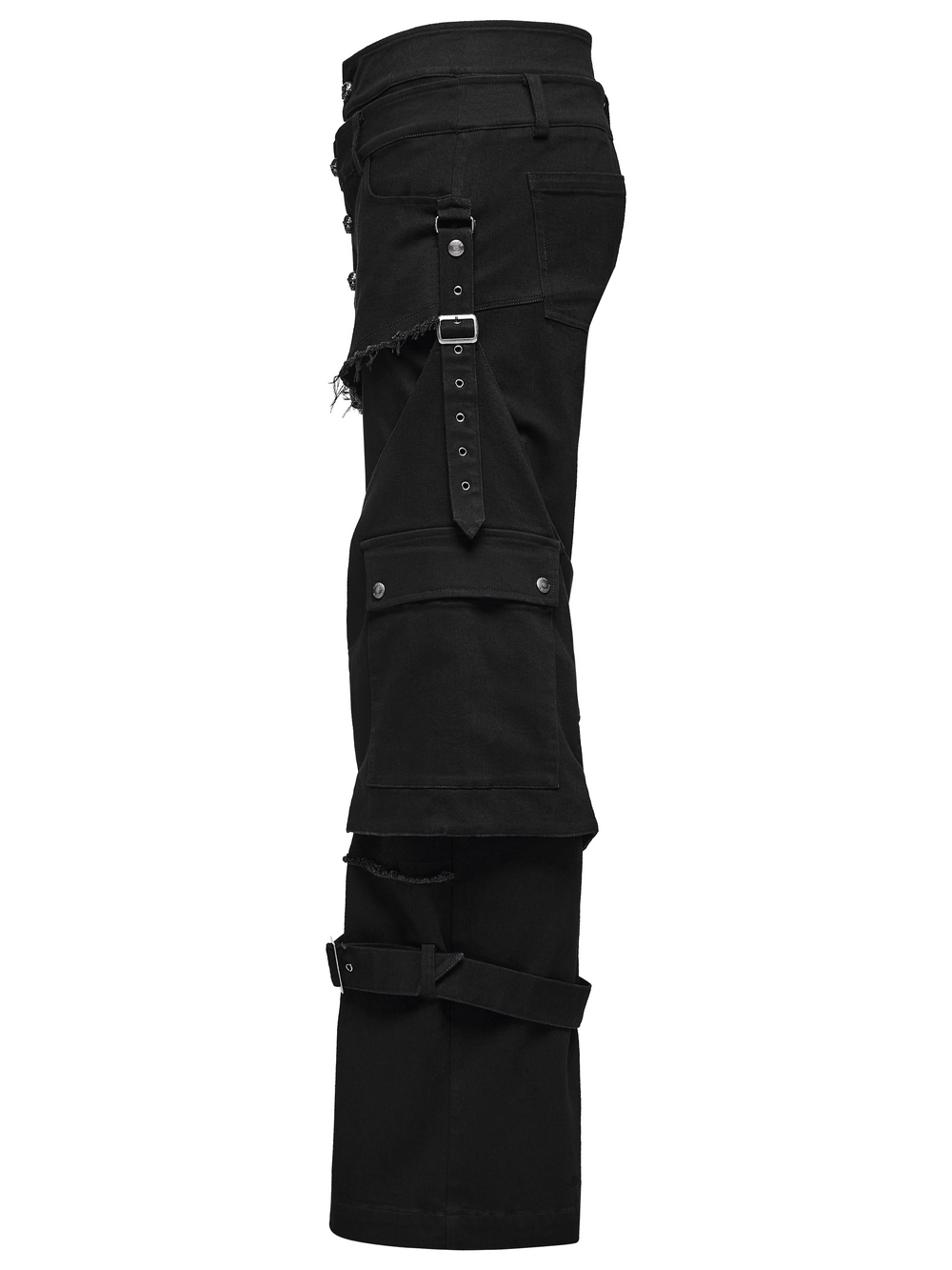 Gothic Tactical Cargo Pants with Detachable Straps