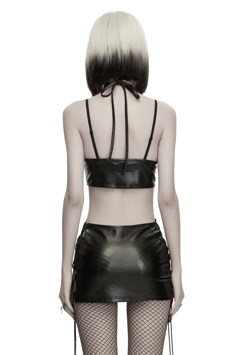 Gothic Techwear Two Piece Harness Top and Mini Skirt