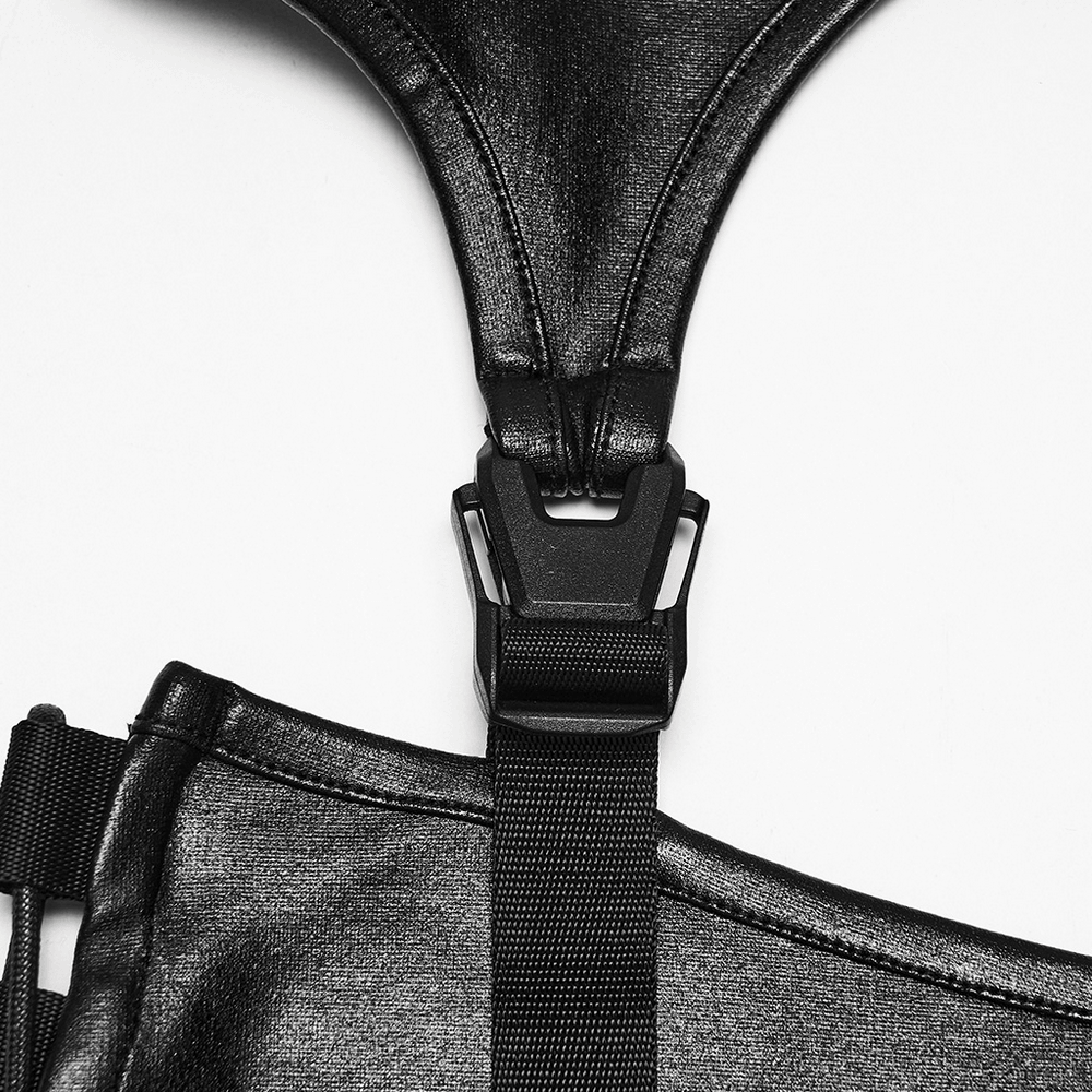 Gothic Techwear Two Piece Harness Top and Mini Skirt