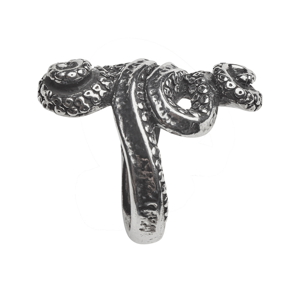 Gothic Tentacle Kraken Ring in Antiqued Pewter
