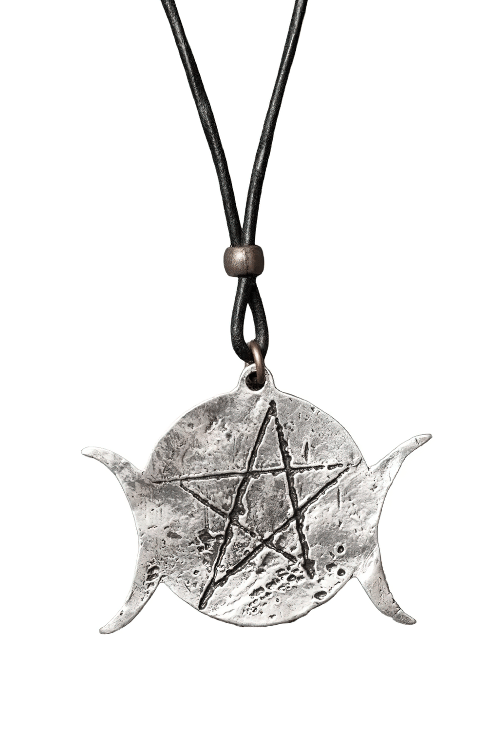 Gothic Triple Moon Pentagram Wiccan Amulet Necklace