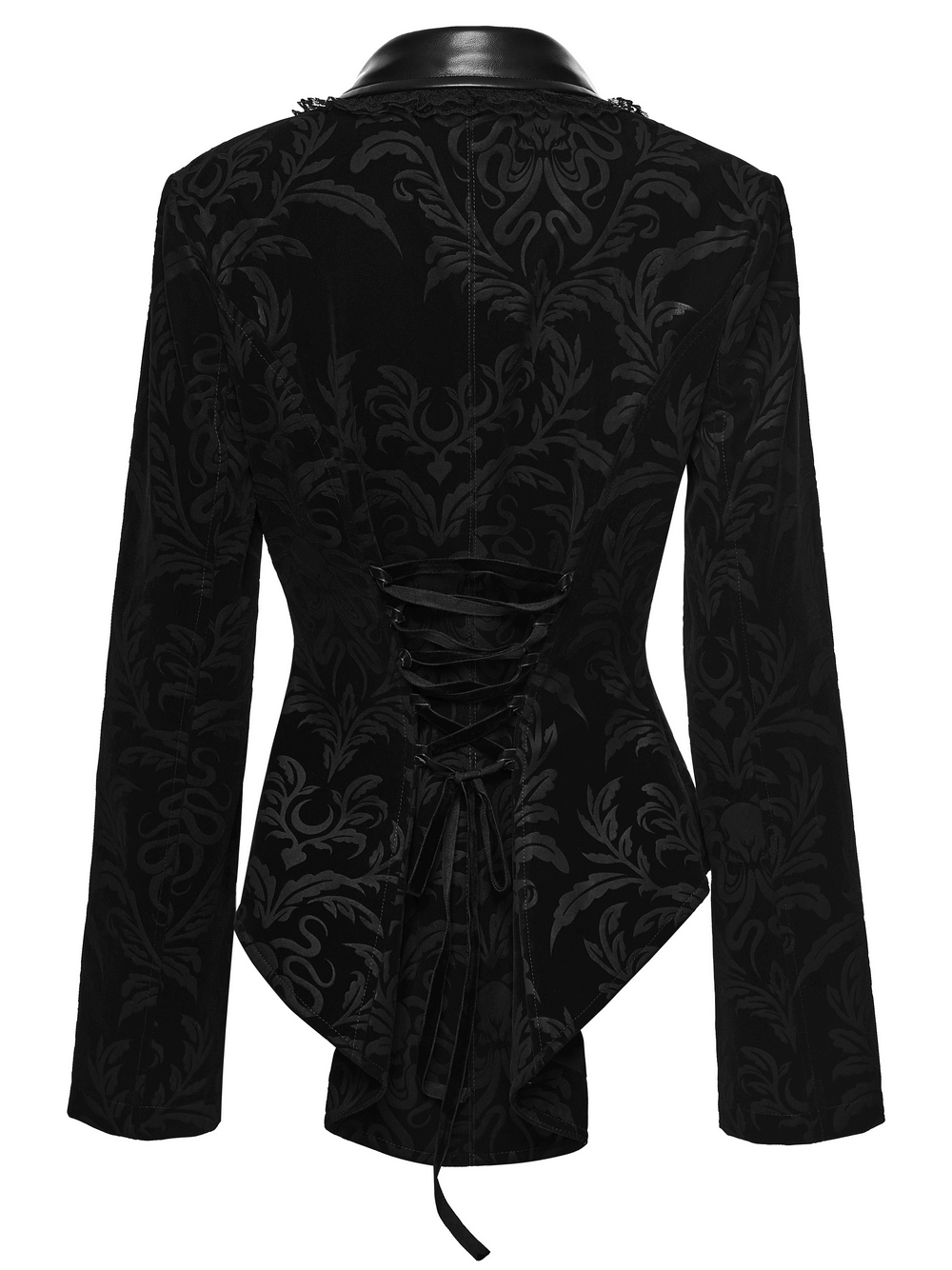 Gothic Vintage Lace-Up Velvet Jacket with Gemstone Buttons