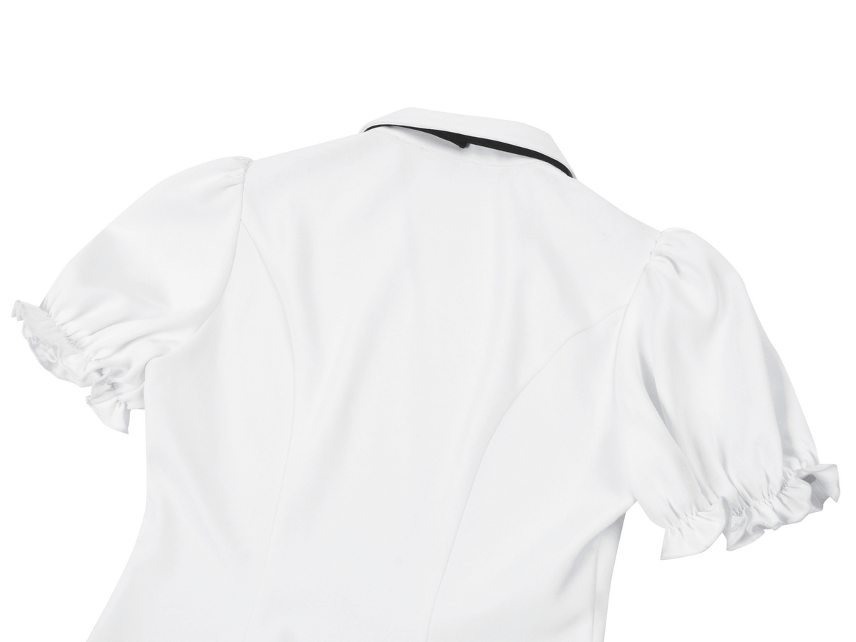 Gothic White Blouse With Detachable Lace Jabot