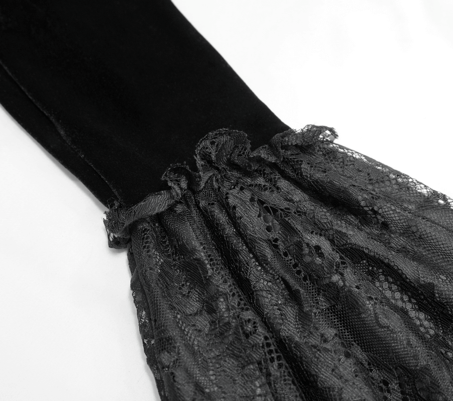 Gothic Women's Off-Shoulder Velvet Dress With Trumpet Sleeves