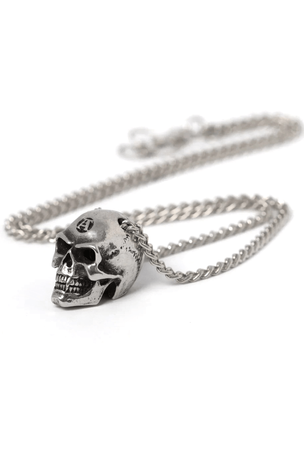 Gremlin Bell Gothic Skull Biker Pendant Necklace