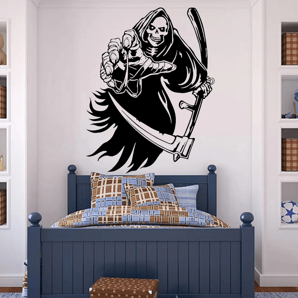 Grim Reaper Skeleton Vinyl Wall Decal Sticker for Decoration