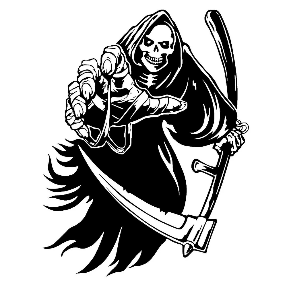Grim Reaper Skeleton Vinyl Wall Decal Sticker for Decoration