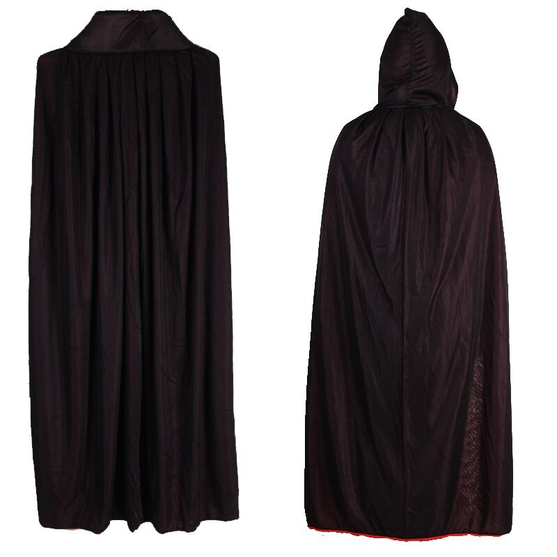 Carnival Double Layers Stand-up Cloak Collar Hooded / Halloween Vampire Cape in Red Black Colours