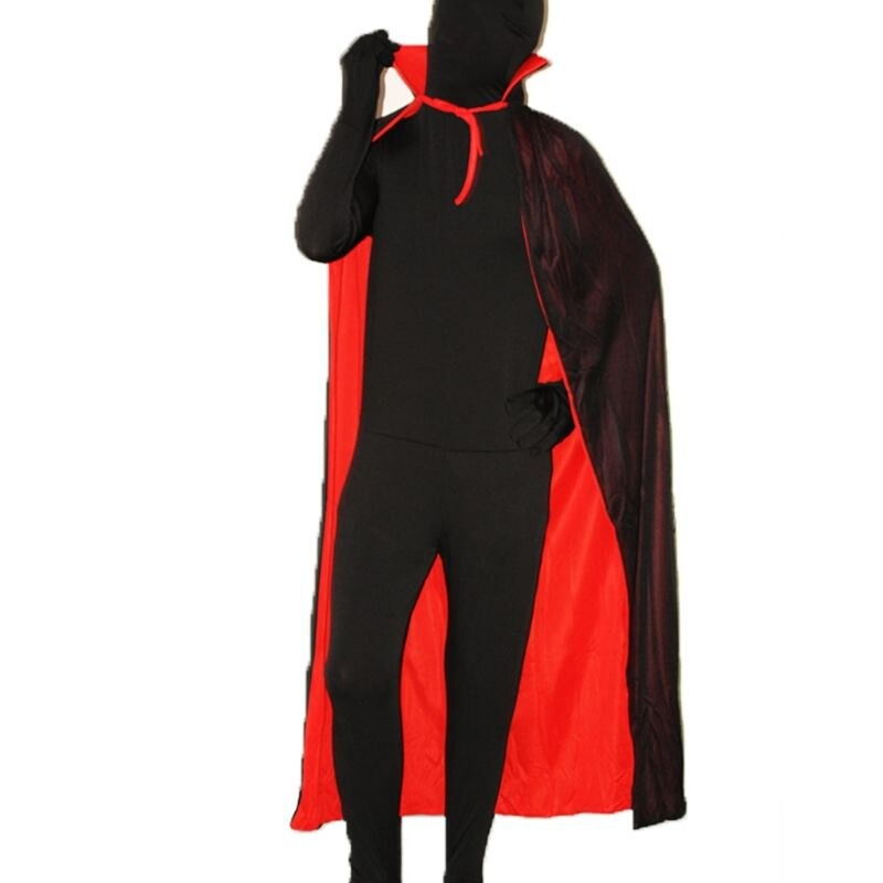 Carnival Double Layers Stand-up Cloak Collar Hooded / Halloween Vampire Cape in Red Black Colours