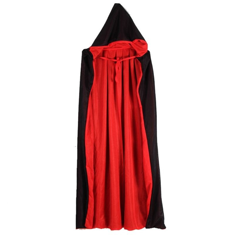 Carnival Double Layers Stand-up Cloak Collar Hooded / Halloween Vampire Cape in Red Black Colours
