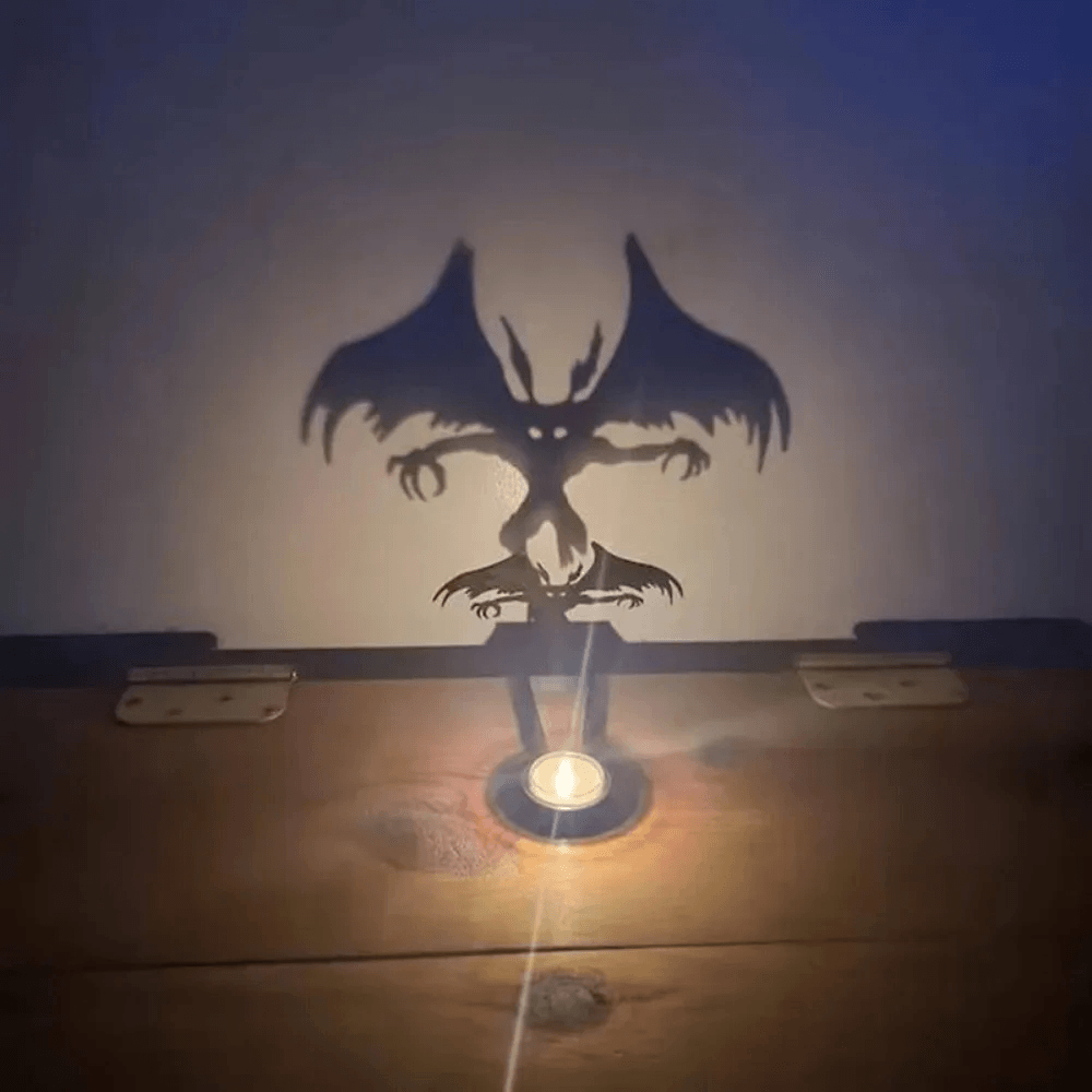 Halloween Shadow Tealight Holder with Metal Scene