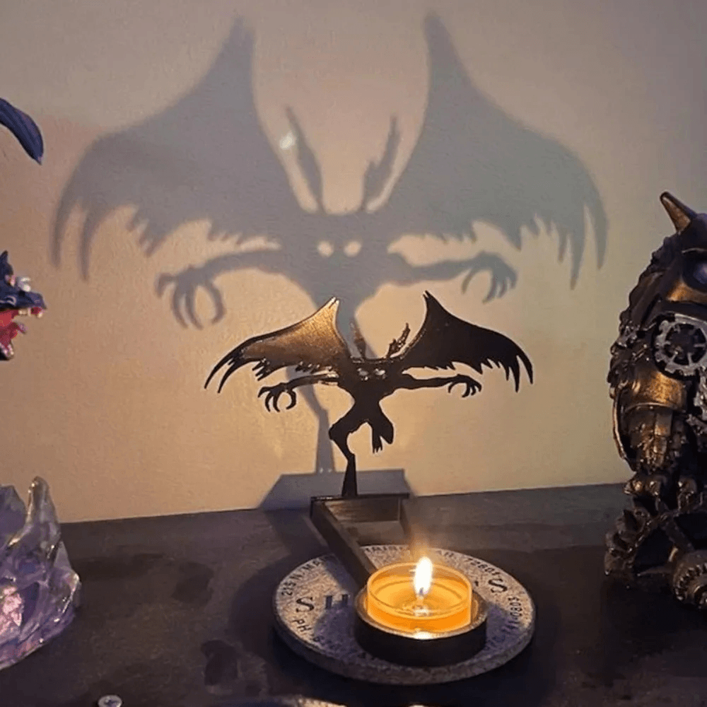 Halloween Shadow Tealight Holder with Metal Scene