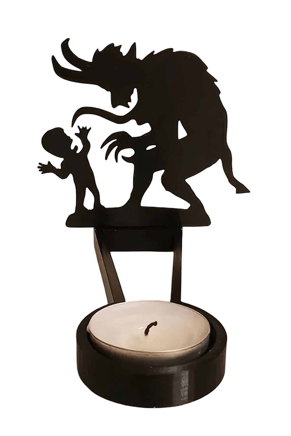 Halloween Shadow Tealight Holder with Metal Scene