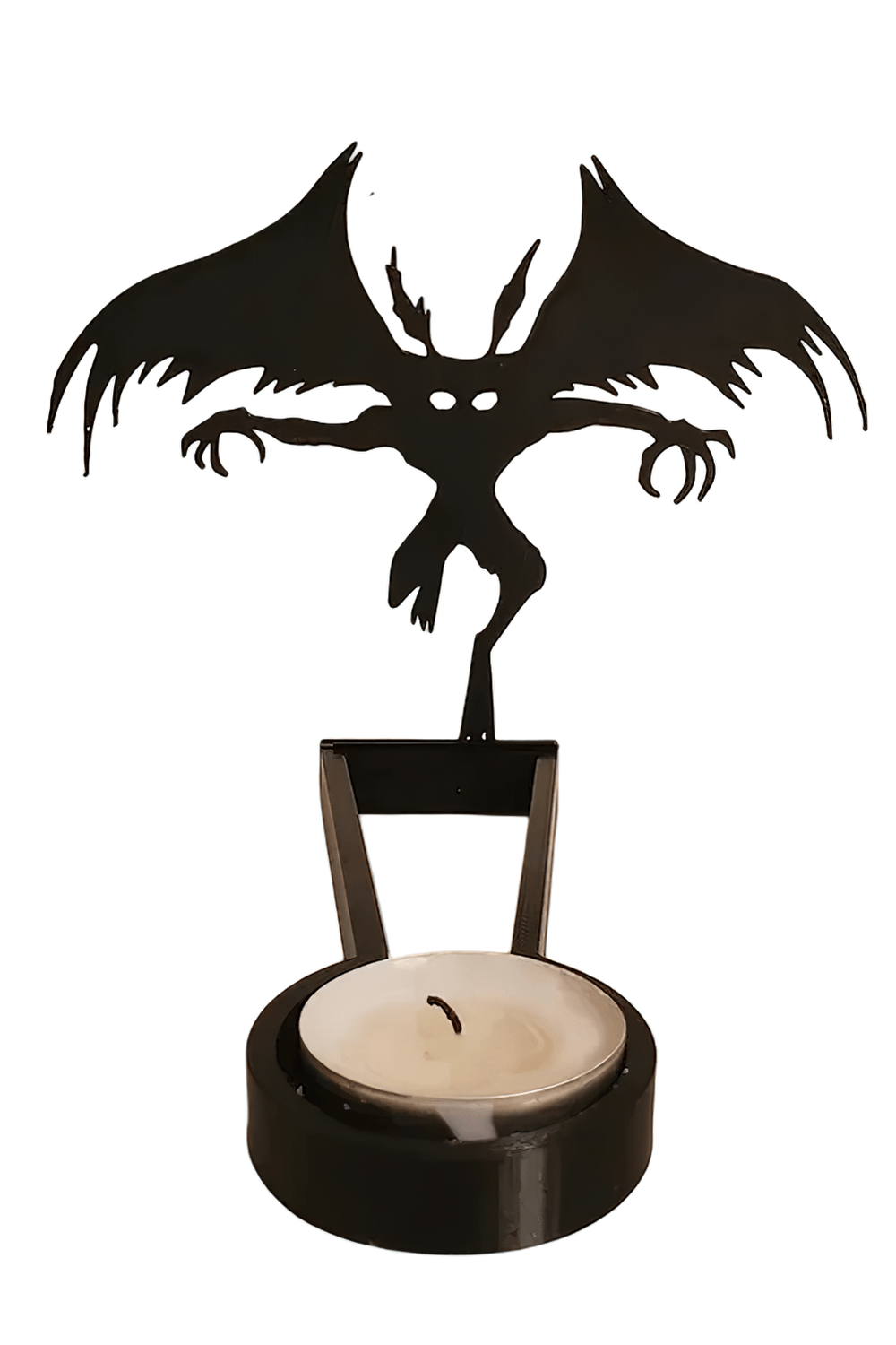 Halloween Shadow Tealight Holder with Metal Scene