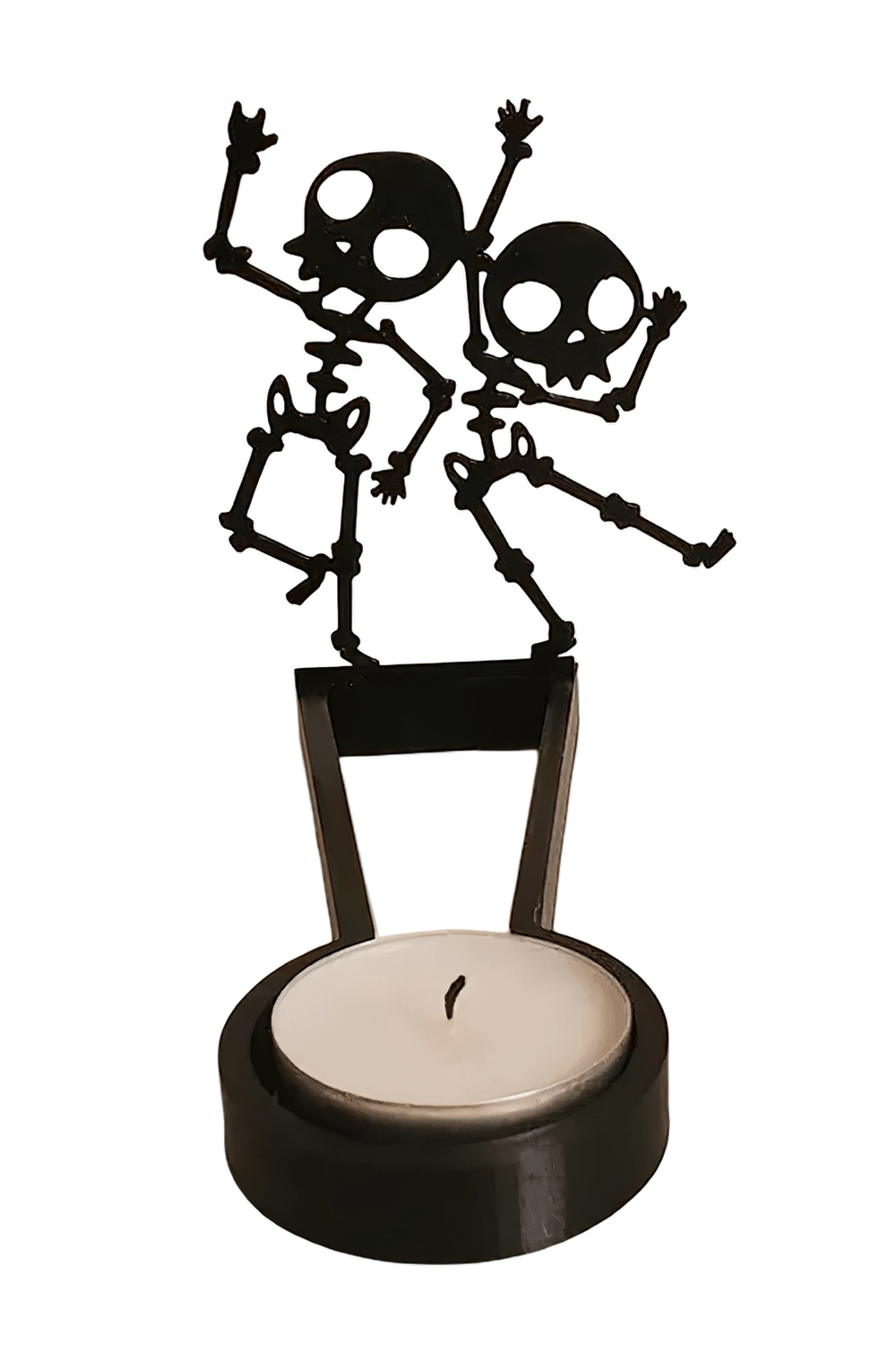 Halloween Shadow Tealight Holder with Metal Scene