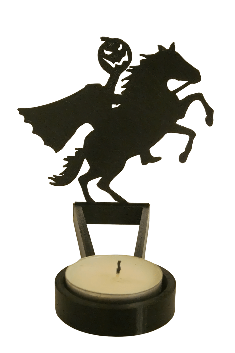 Halloween Shadow Tealight Holder with Metal Scene