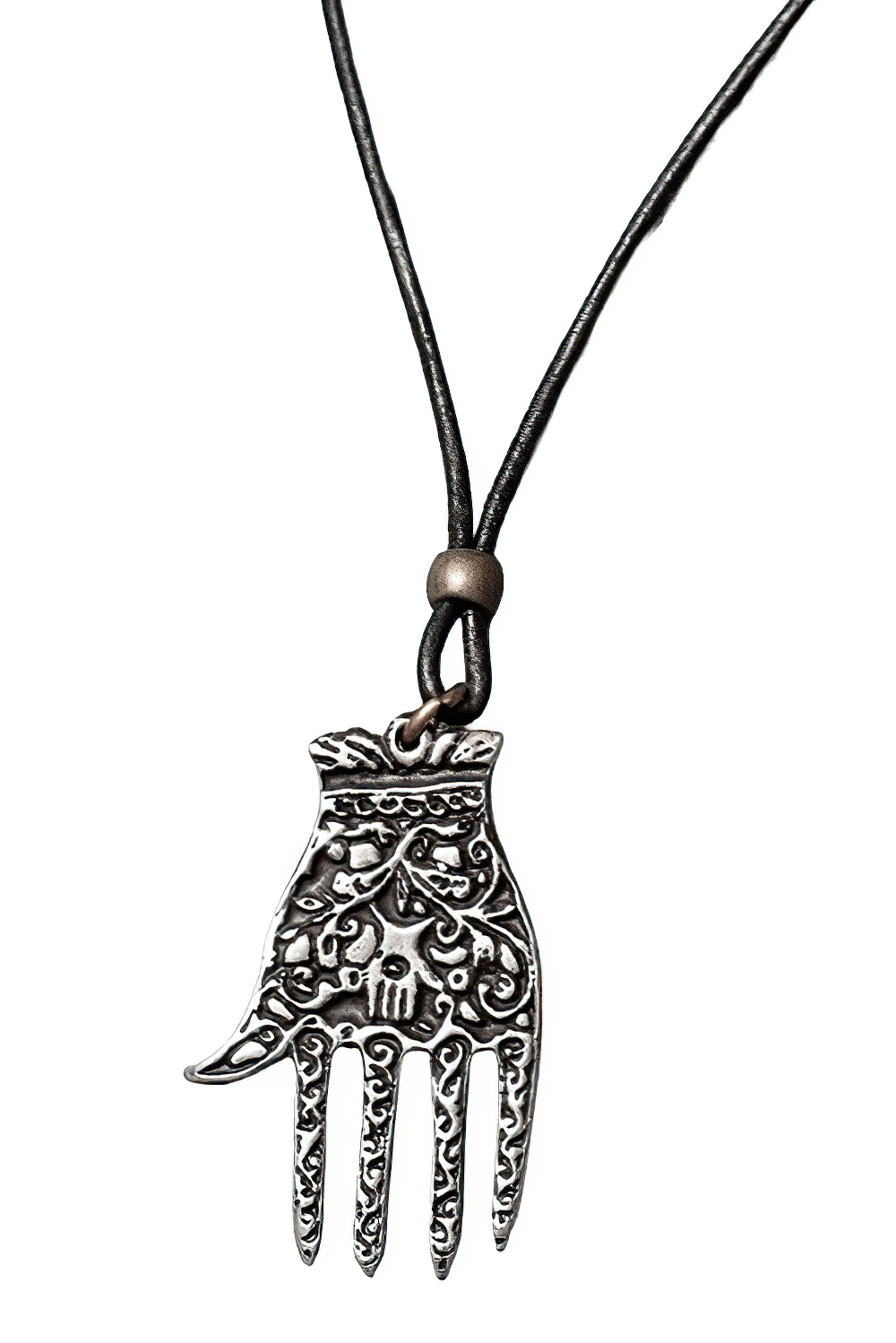 Hamsa Hand Pewter Protection Amulet Pendant Charm