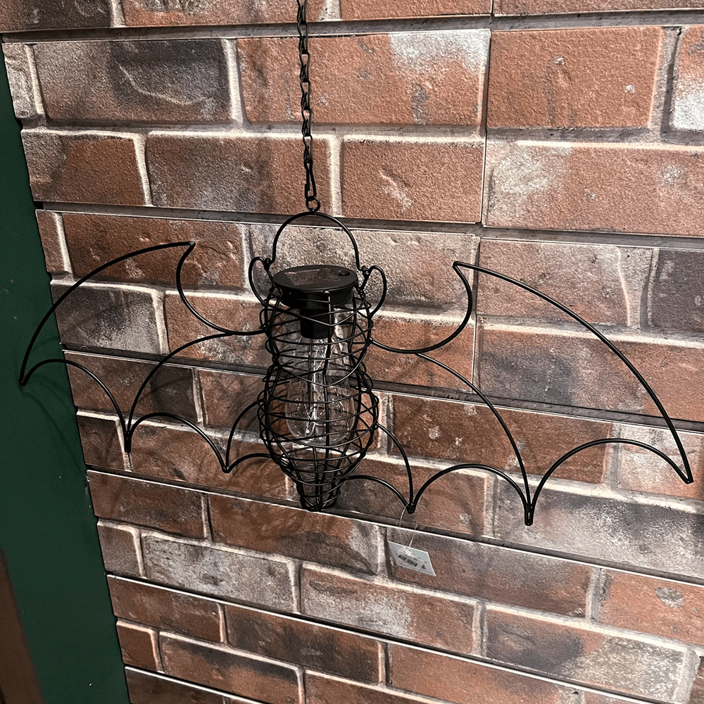 Hanging Bat Solar Lantern with LED Light Bulb