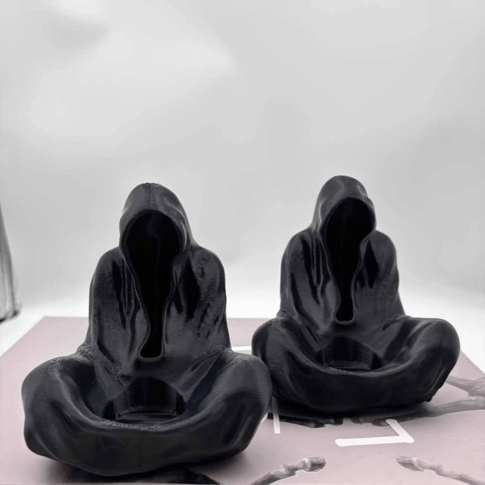 Haunting Black Ghost Wizard Candle Holder for Gothic Decor