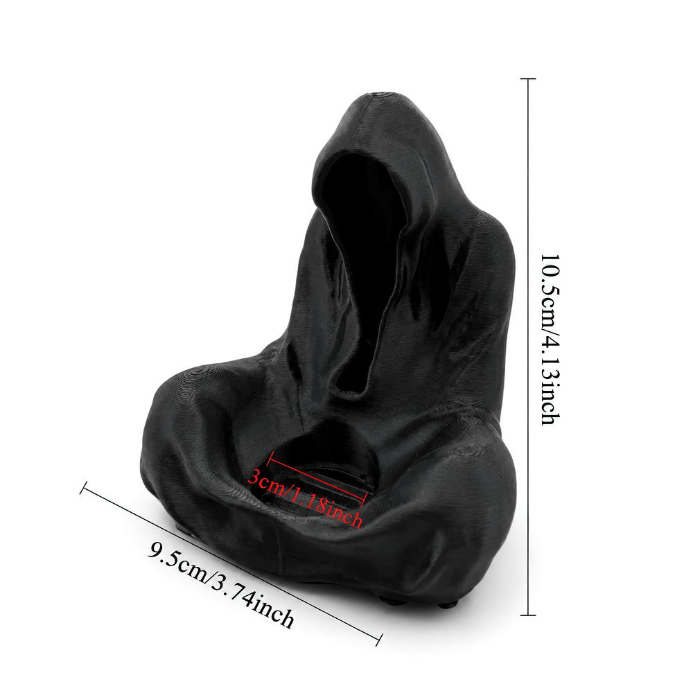 Haunting Black Ghost Wizard Candle Holder for Gothic Decor
