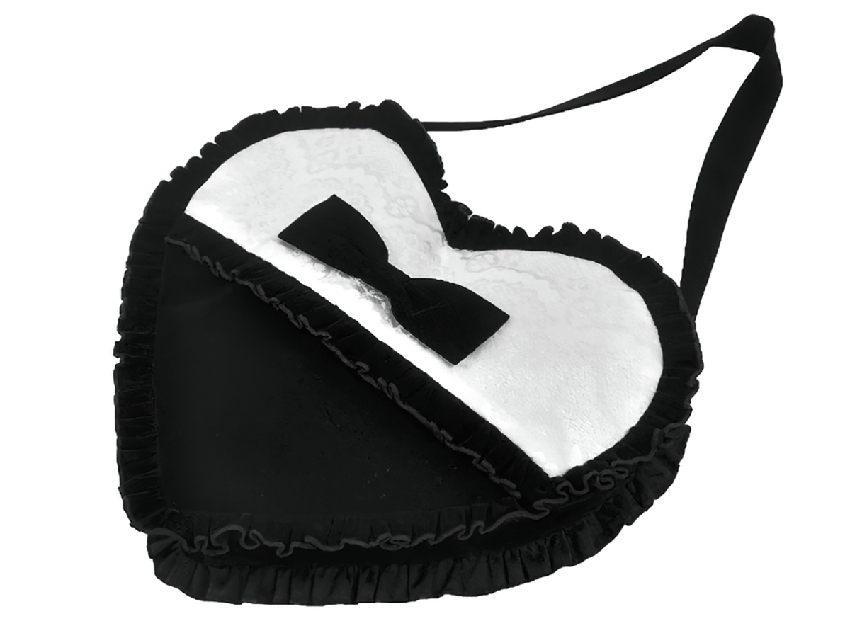Heart-Shaped Gothic Lace Bow Crossbody Bag