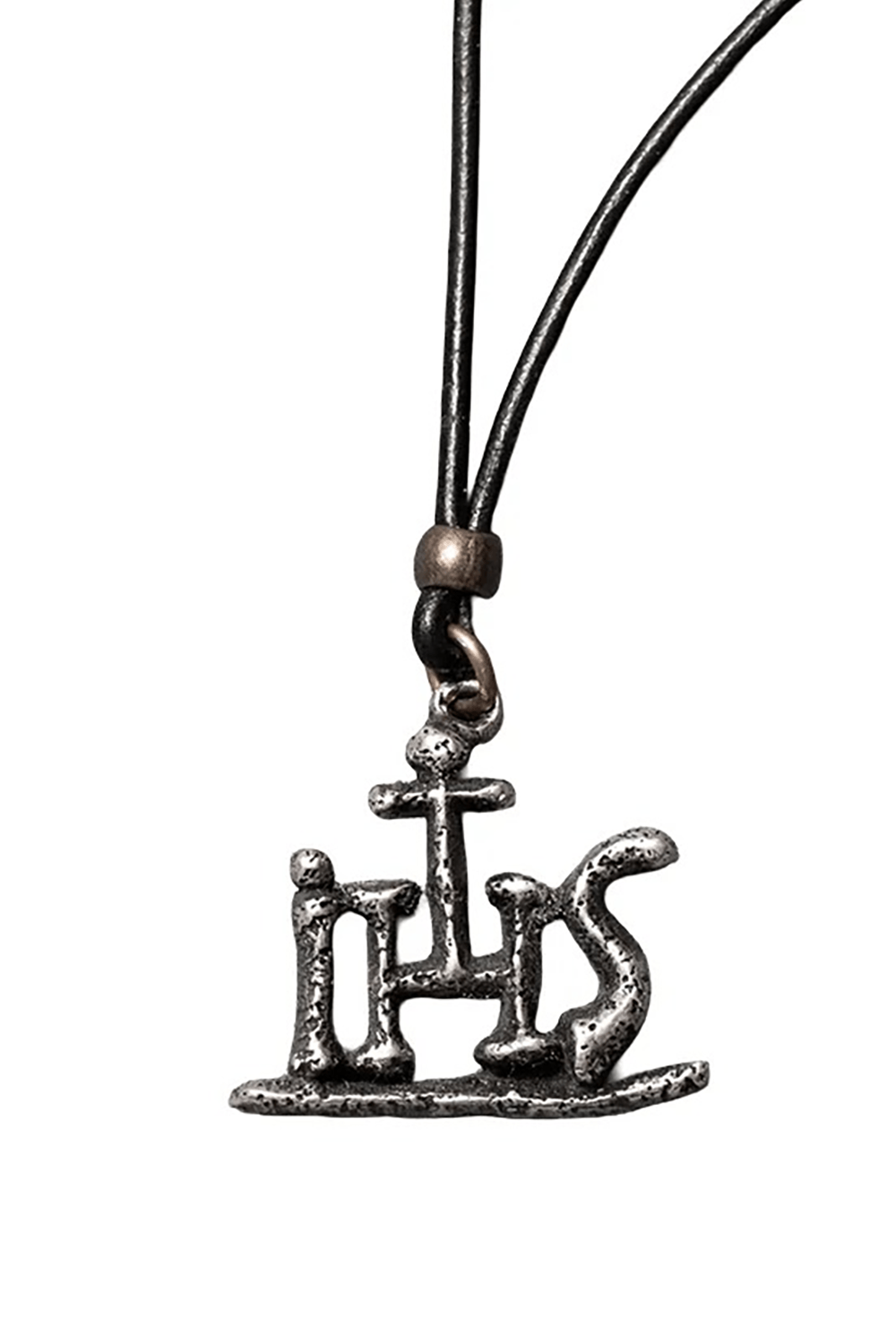 IHS Christogram Pewter Amulet Gothic Pendant Necklace