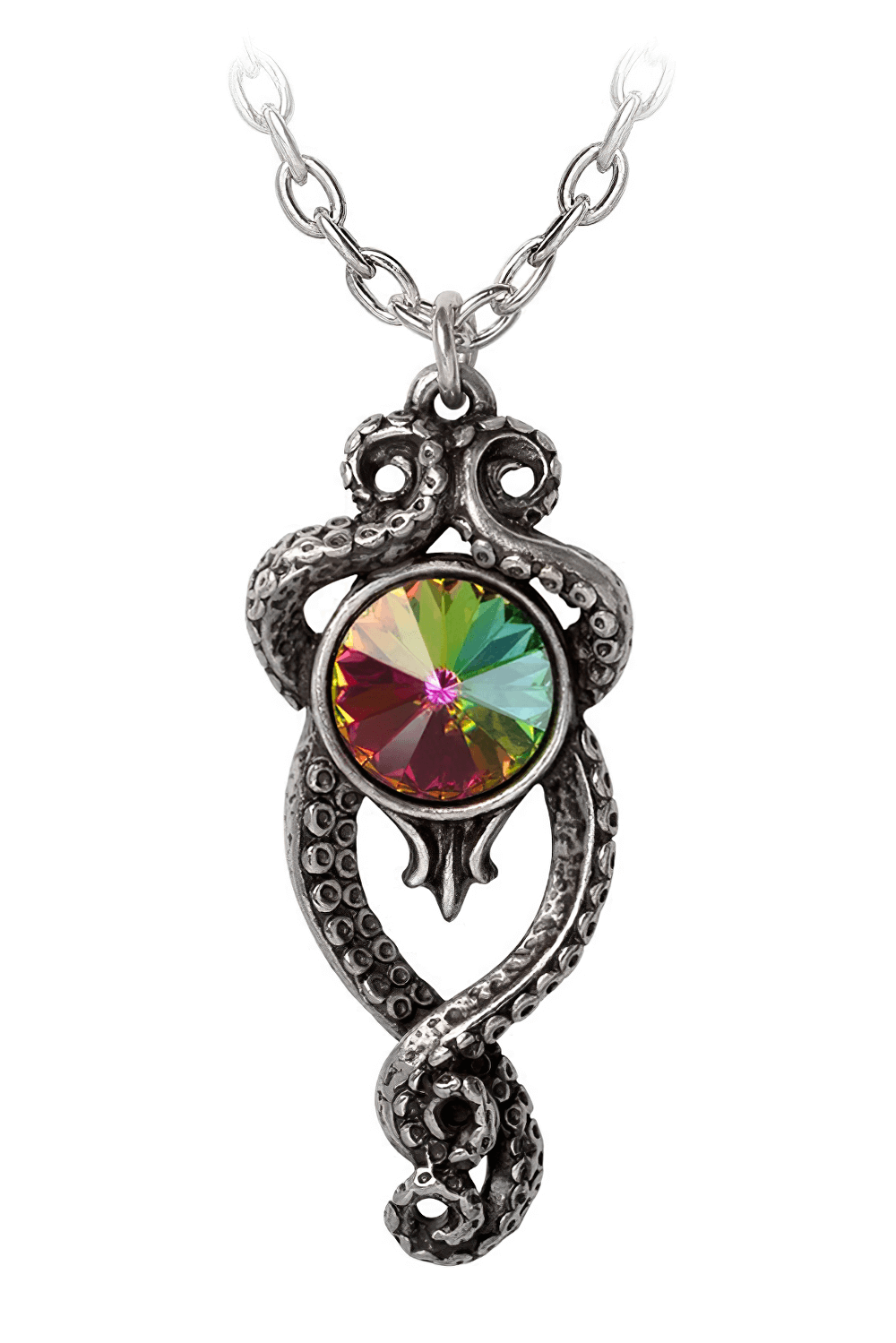 Kraken Tentacle Pendant with Austrian Crystal Drop