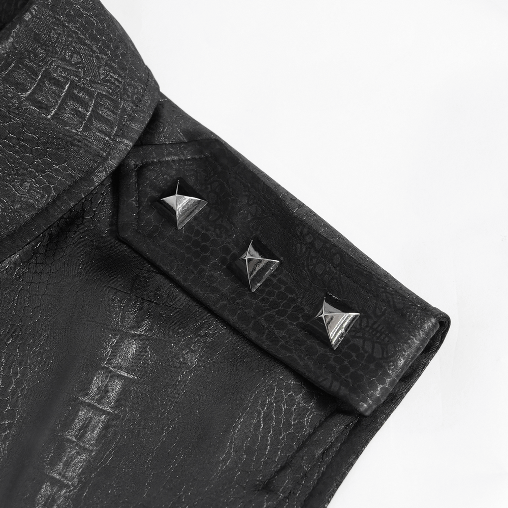 Lace-Up Sleeveless Shirt with Epaulets and Metal Buttons