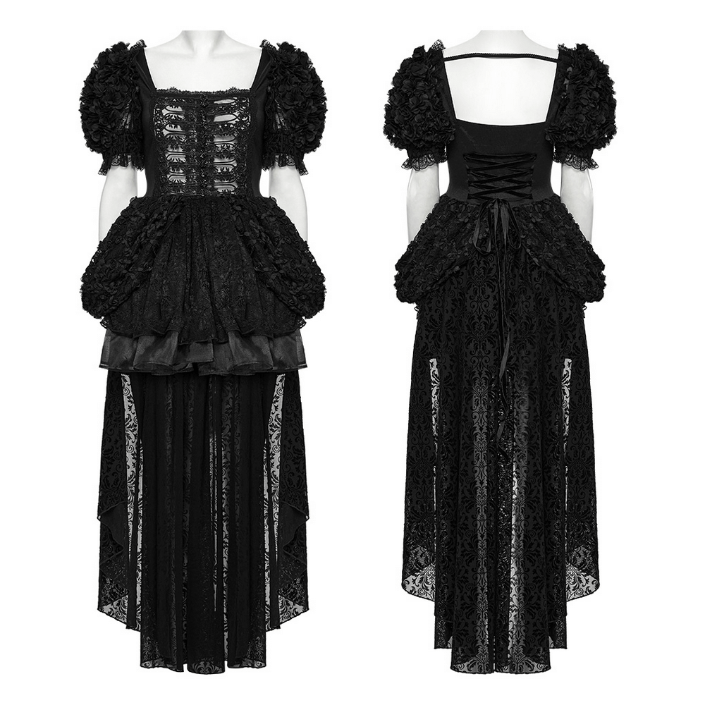 Lolita Sweet Cool Dress with Puff Sleeves and Lace