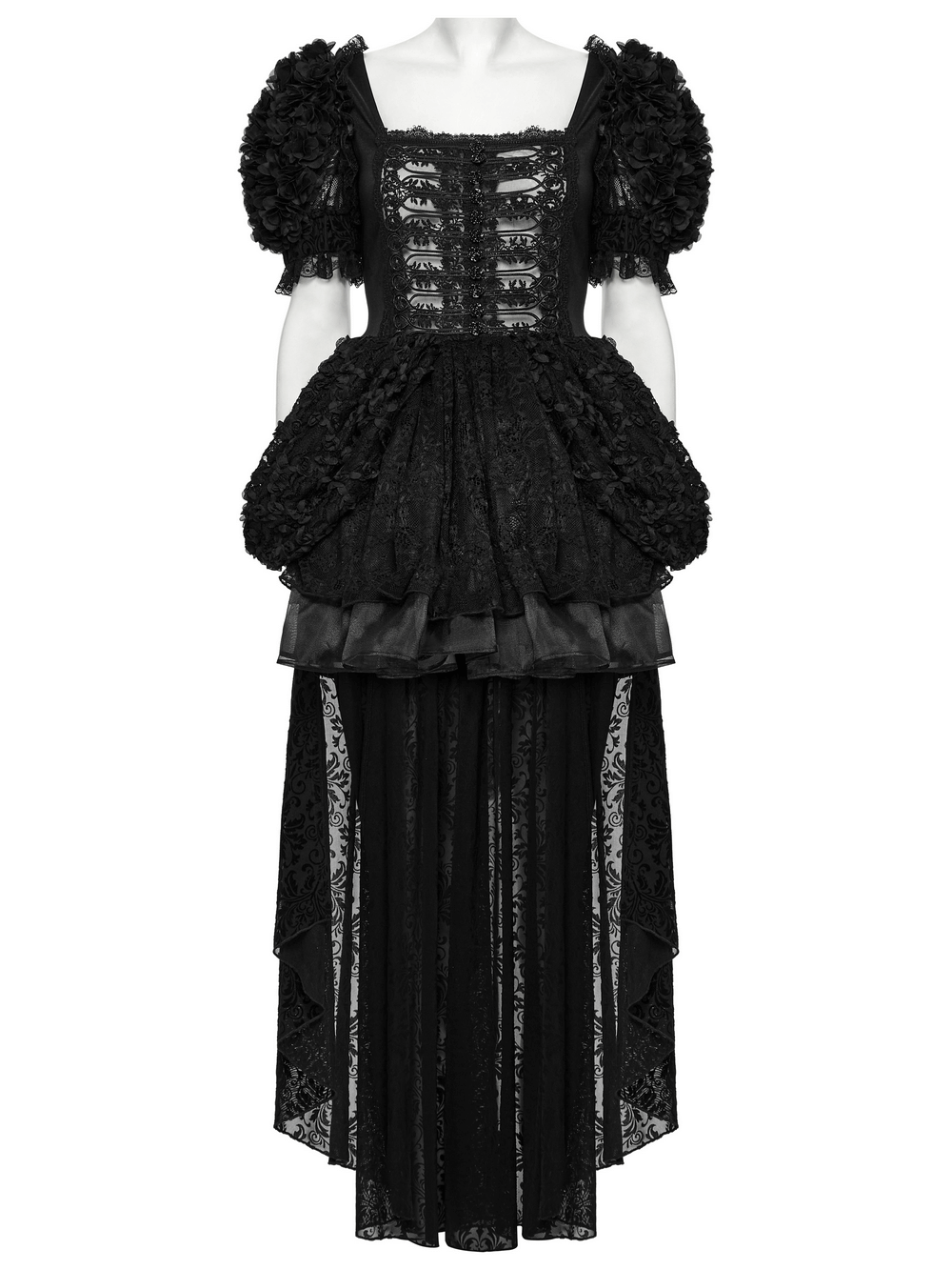Lolita Sweet Cool Dress with Puff Sleeves and Lace