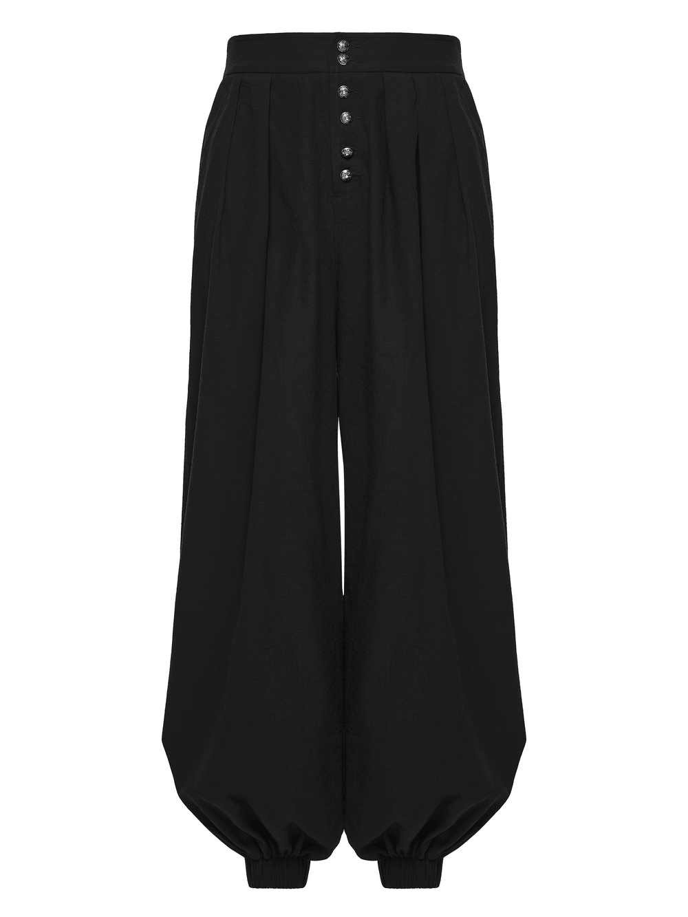 Male Black Gothic Pleated Lantern Tapered Pants