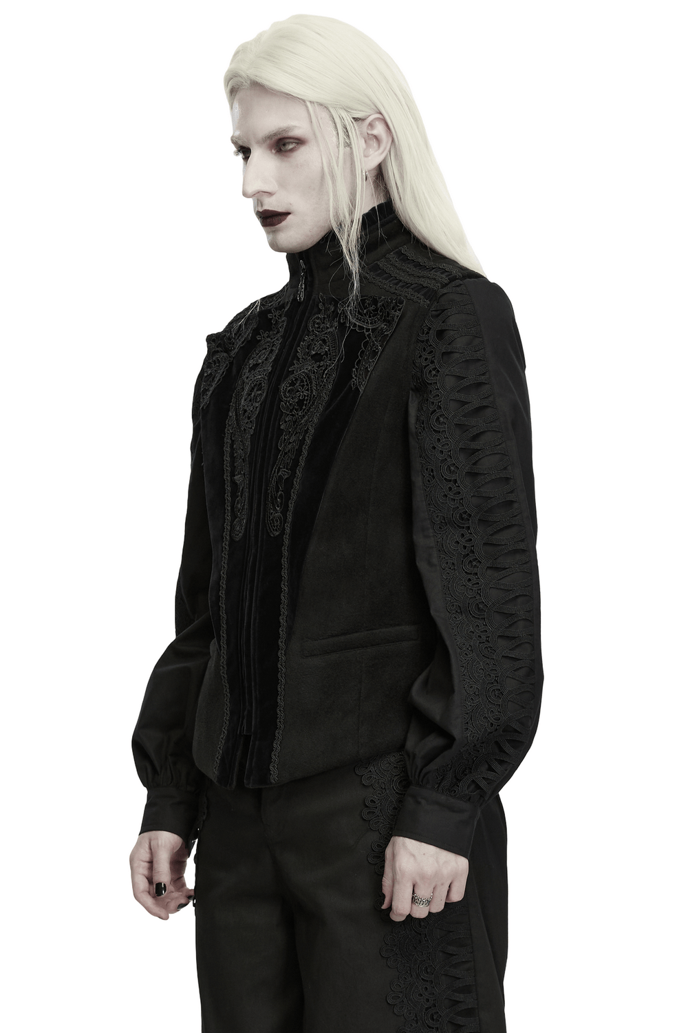 Male Court Waistcoat with Embroidered Lace Details