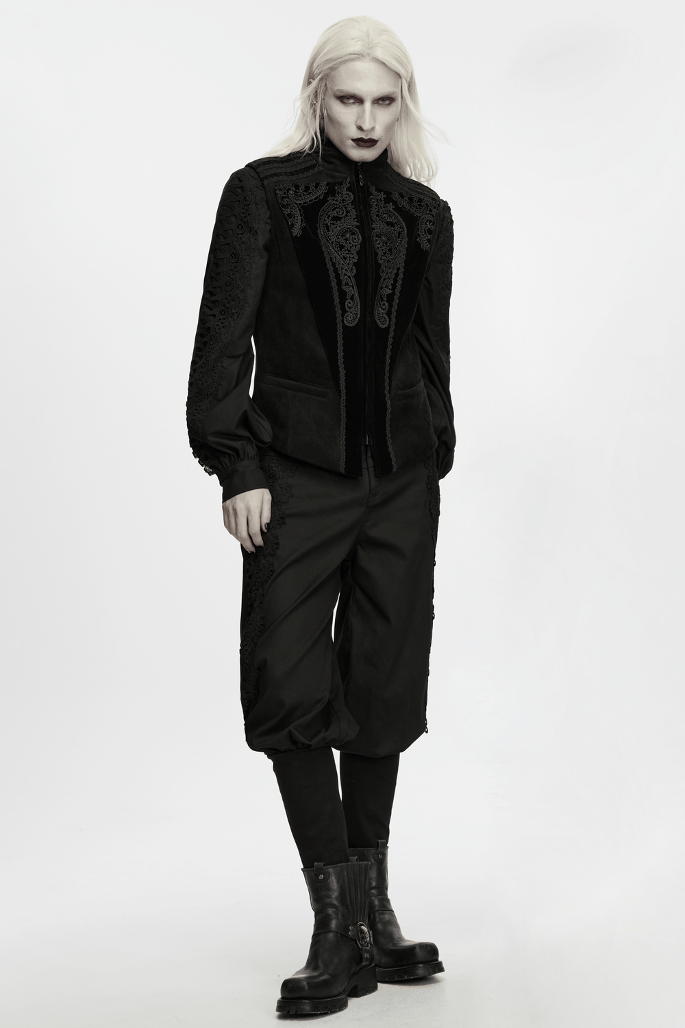 Male Court Waistcoat with Embroidered Lace Details