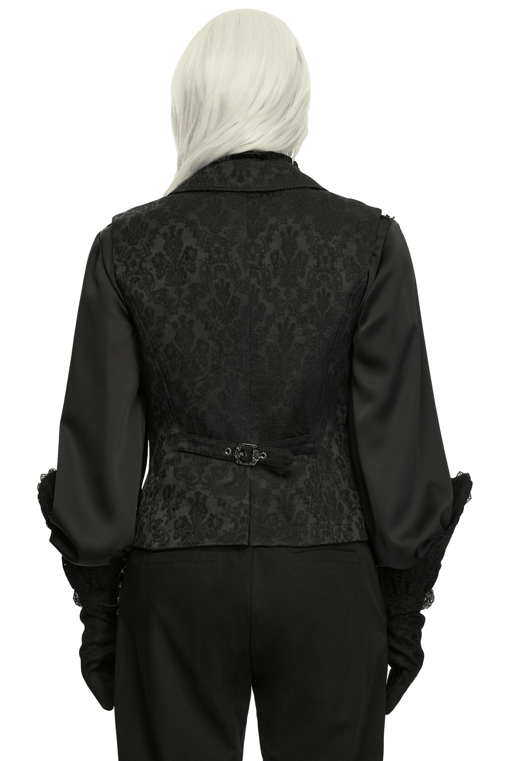 Male Jacquard Waistcoat with Ornate Buckle Fastening